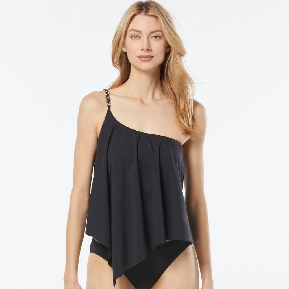NWT - Michael Kors One Shoulder Tankini Top - Chain Solids - Size S